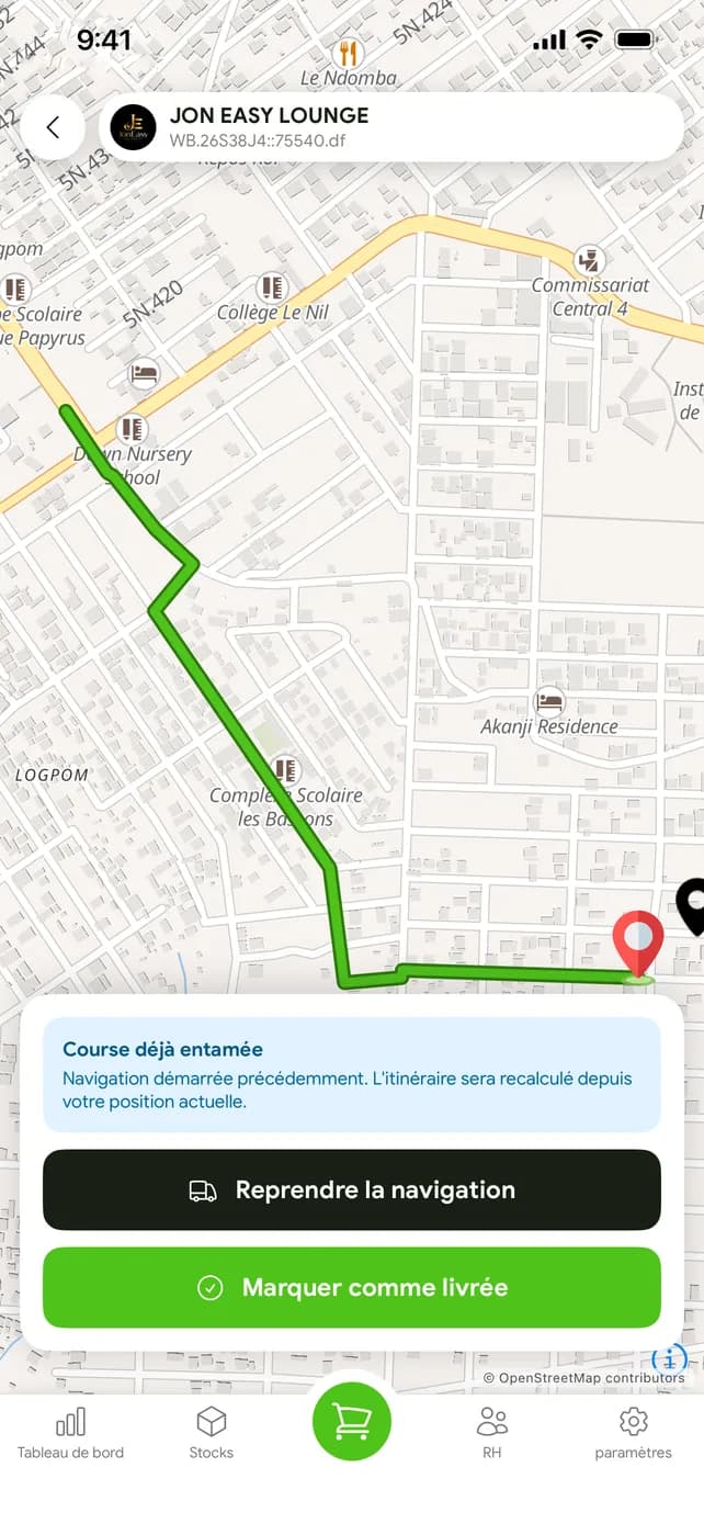 توصيل موجَّه على الخريطة حتى نقطة البيع